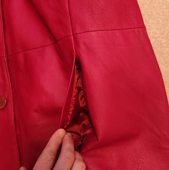 Red Leather Jacket - Picture 3 of 6